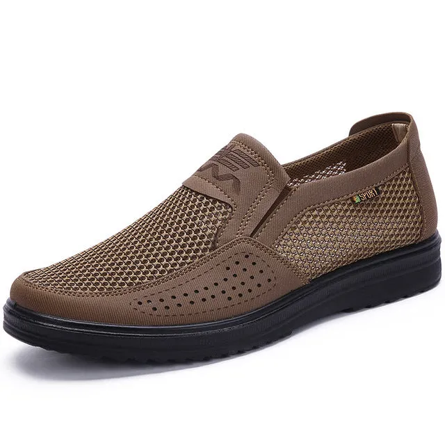 Old Men Shoes - Men Super Light Soft Flats Ultralight Non-slip Shoes Big Size