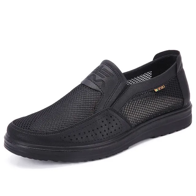 Old Men Shoes - Men Super Light Soft Flats Ultralight Non-slip Shoes Big Size