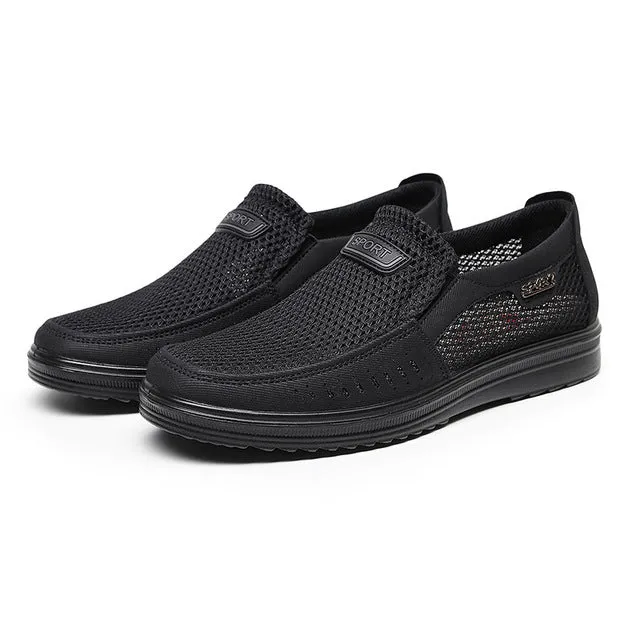 Old Men Shoes - Men Super Light Soft Flats Ultralight Non-slip Shoes Big Size