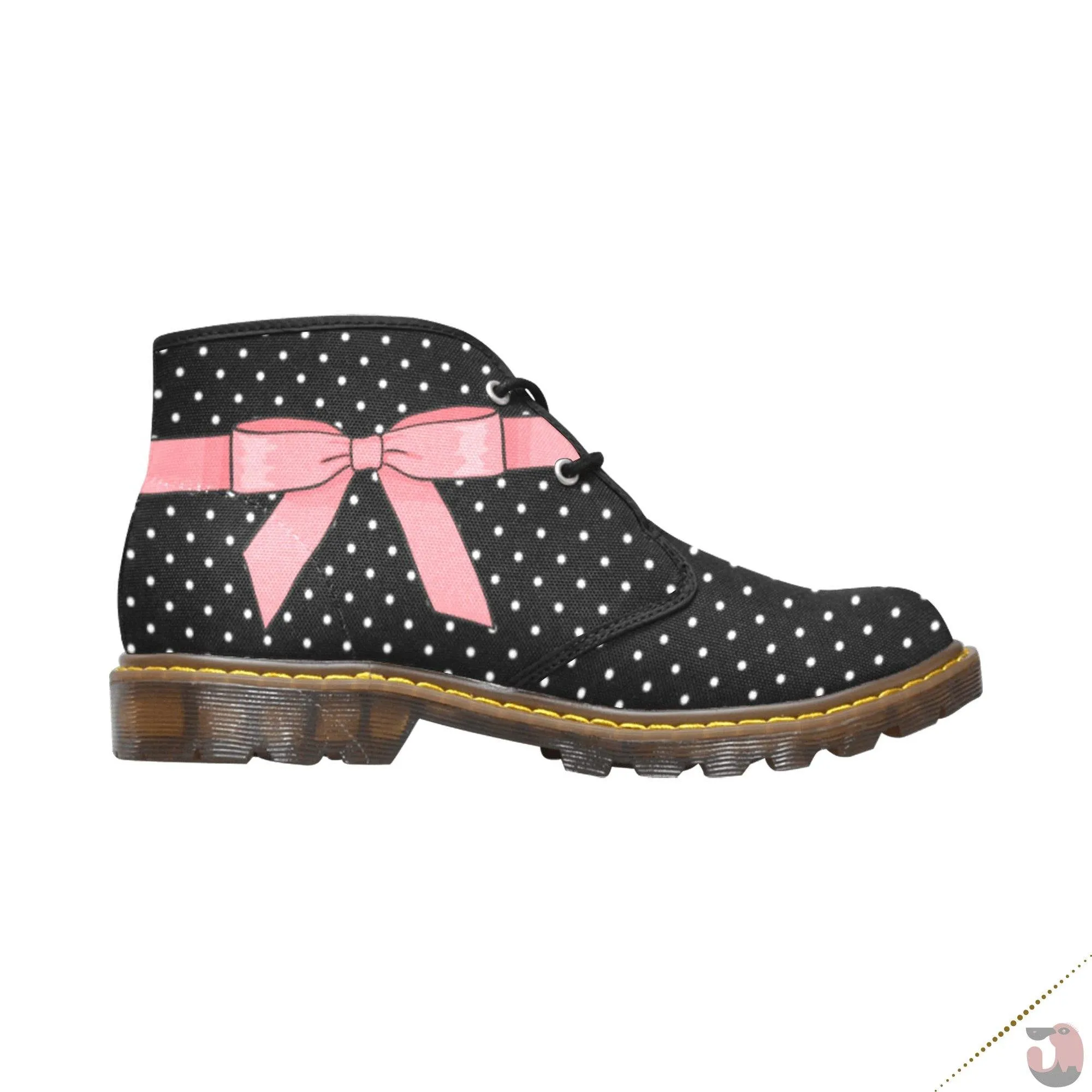 Pink Bow Chukka Ankle Boots