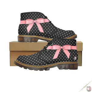Pink Bow Chukka Ankle Boots