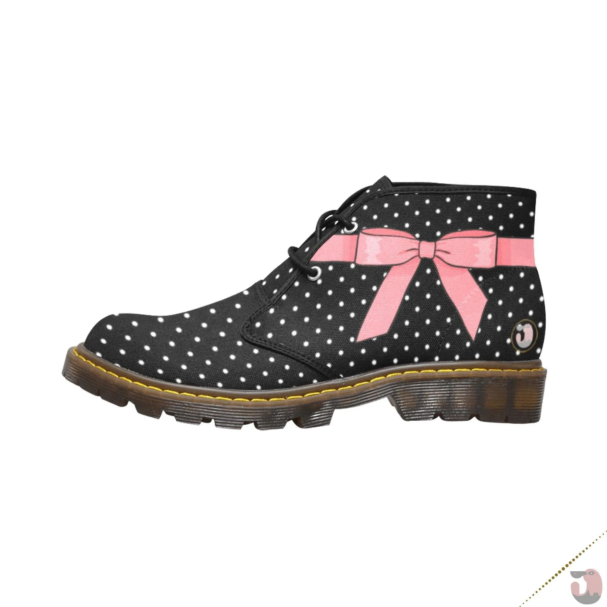 Pink Bow Chukka Ankle Boots