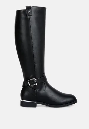 renny buckle strap embellished calf boots