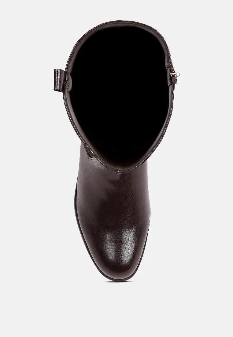 renny buckle strap embellished calf boots