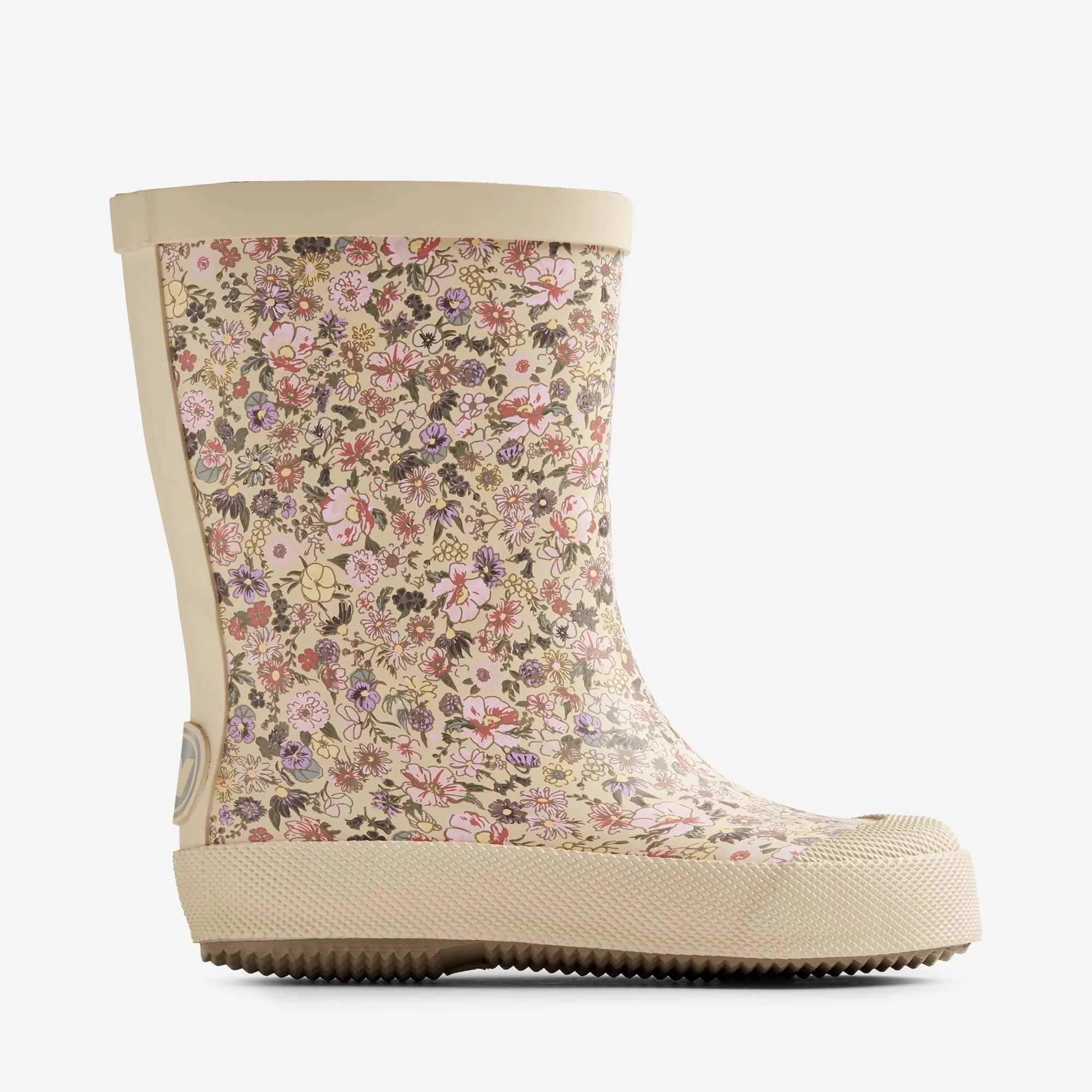Rubber Boot Print Muddy - clam multi flowers