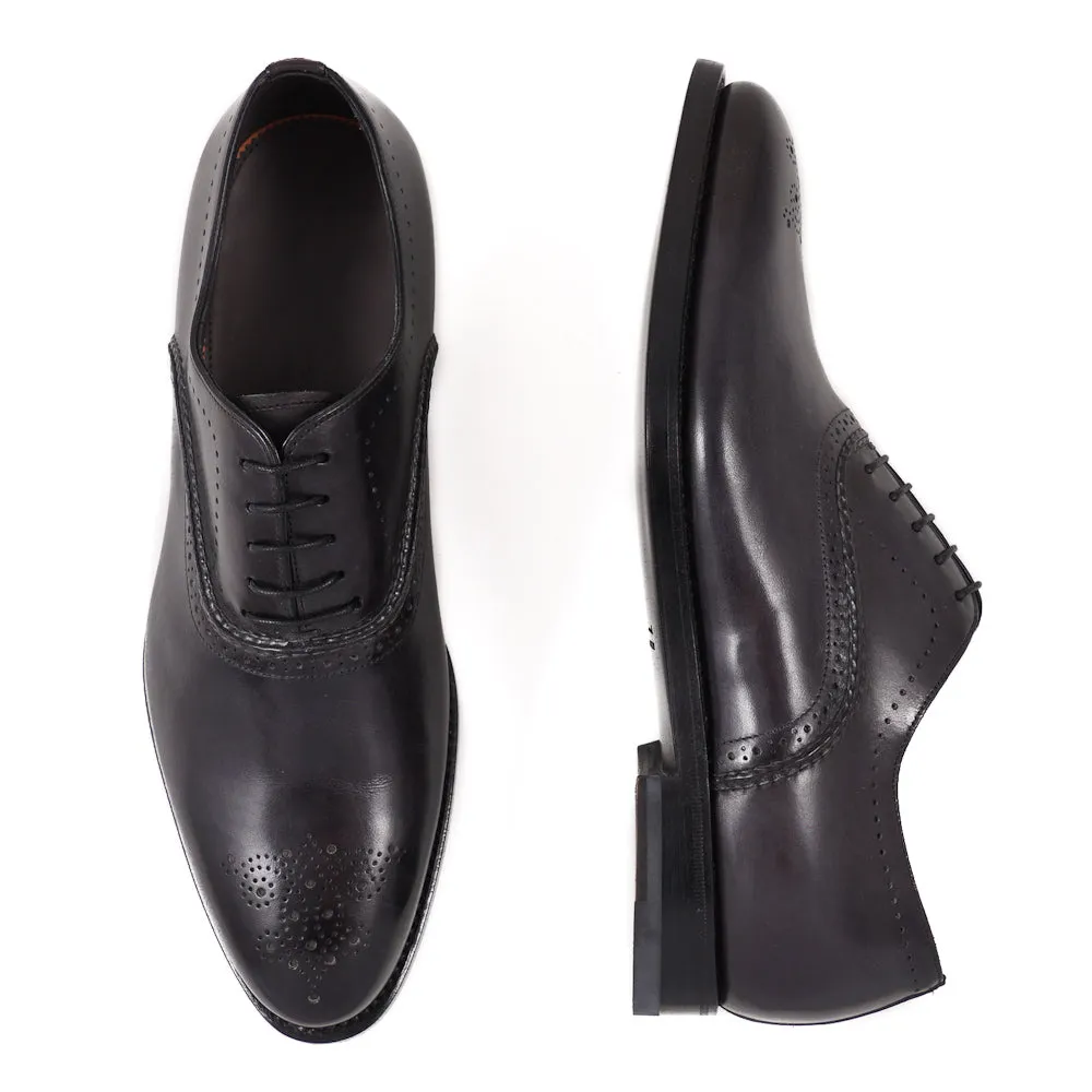 Santoni Dark Gray Medallion Tip Oxford