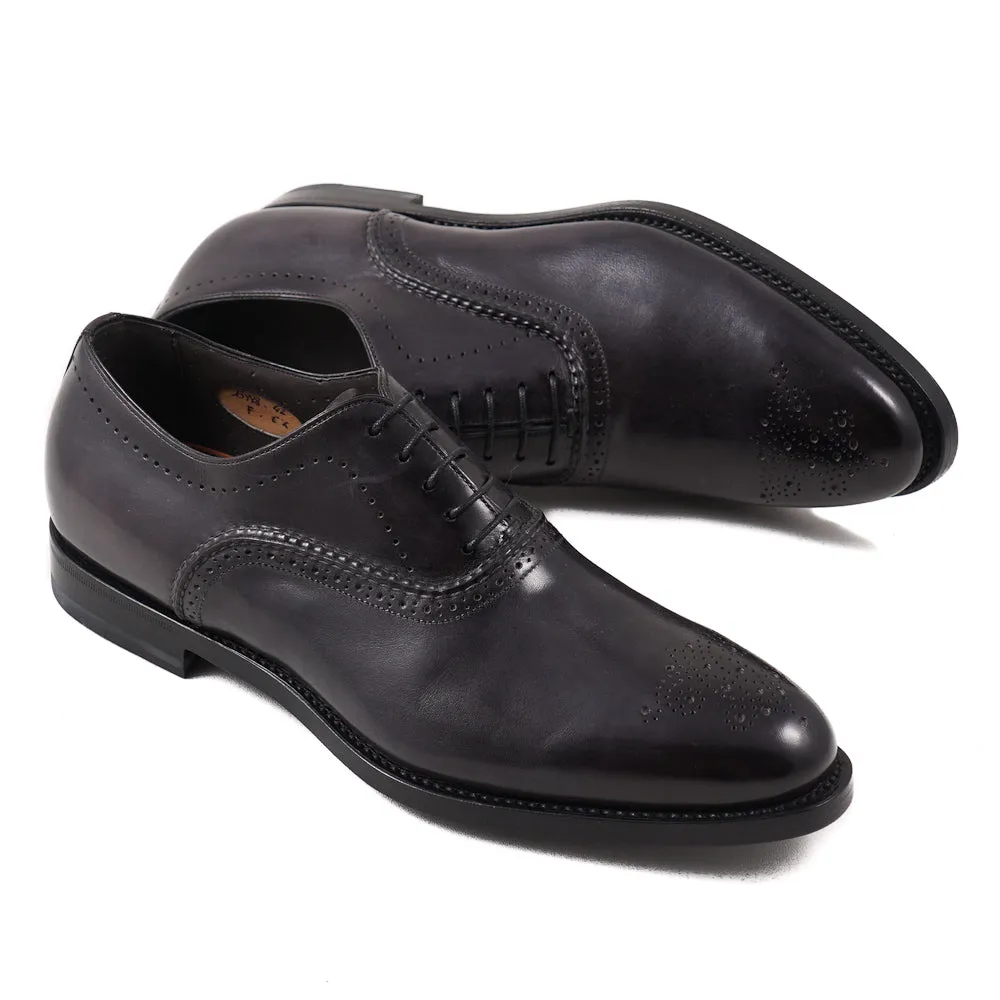 Santoni Dark Gray Medallion Tip Oxford