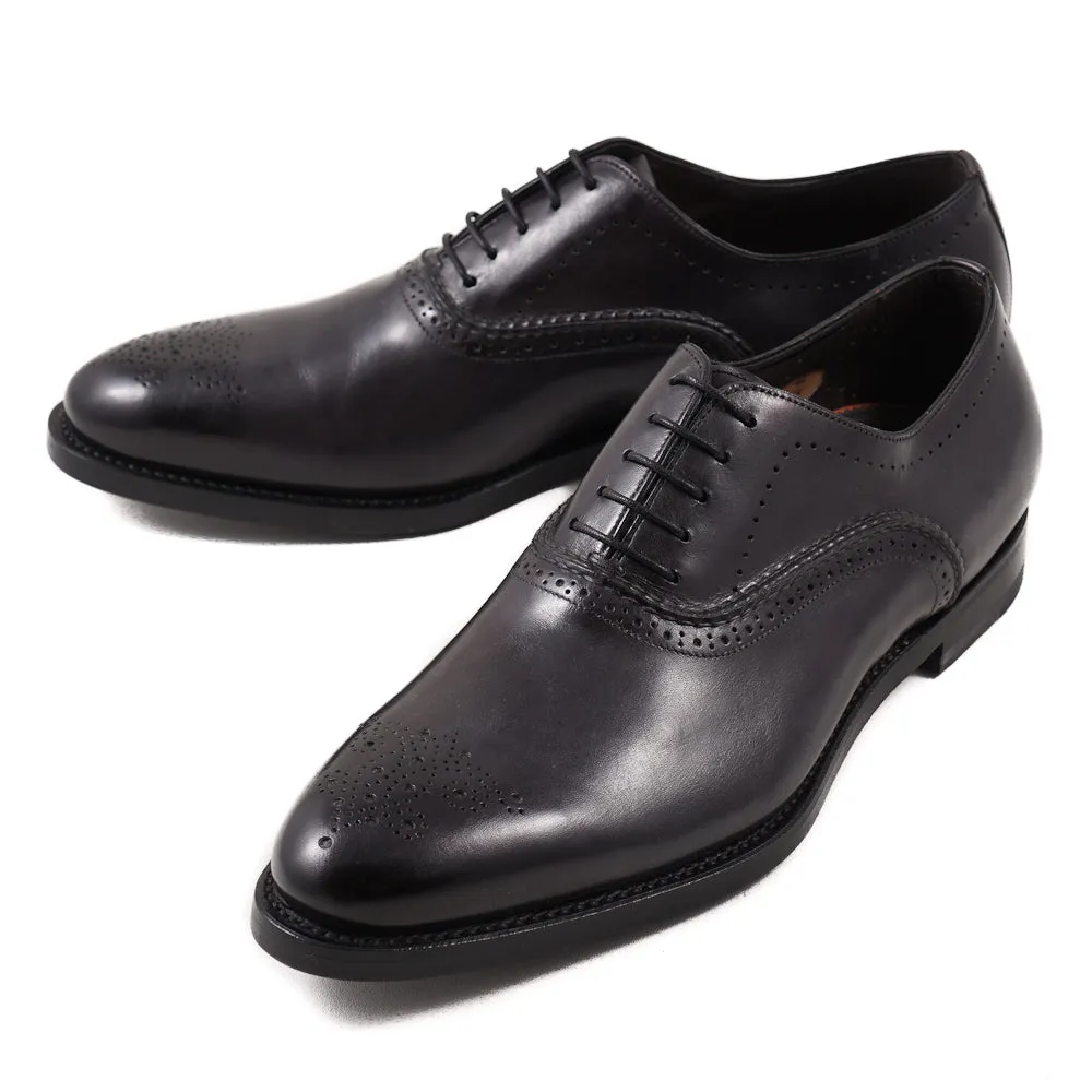 Santoni Dark Gray Medallion Tip Oxford
