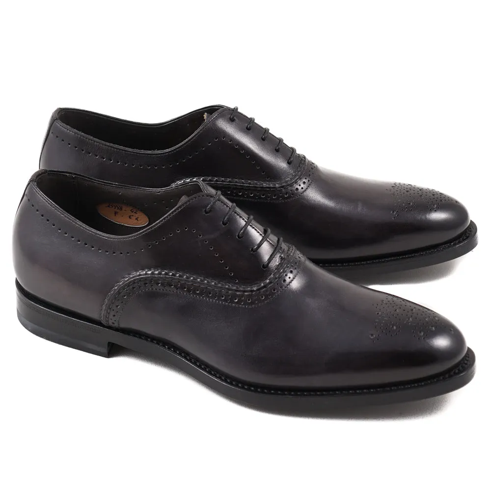 Santoni Dark Gray Medallion Tip Oxford