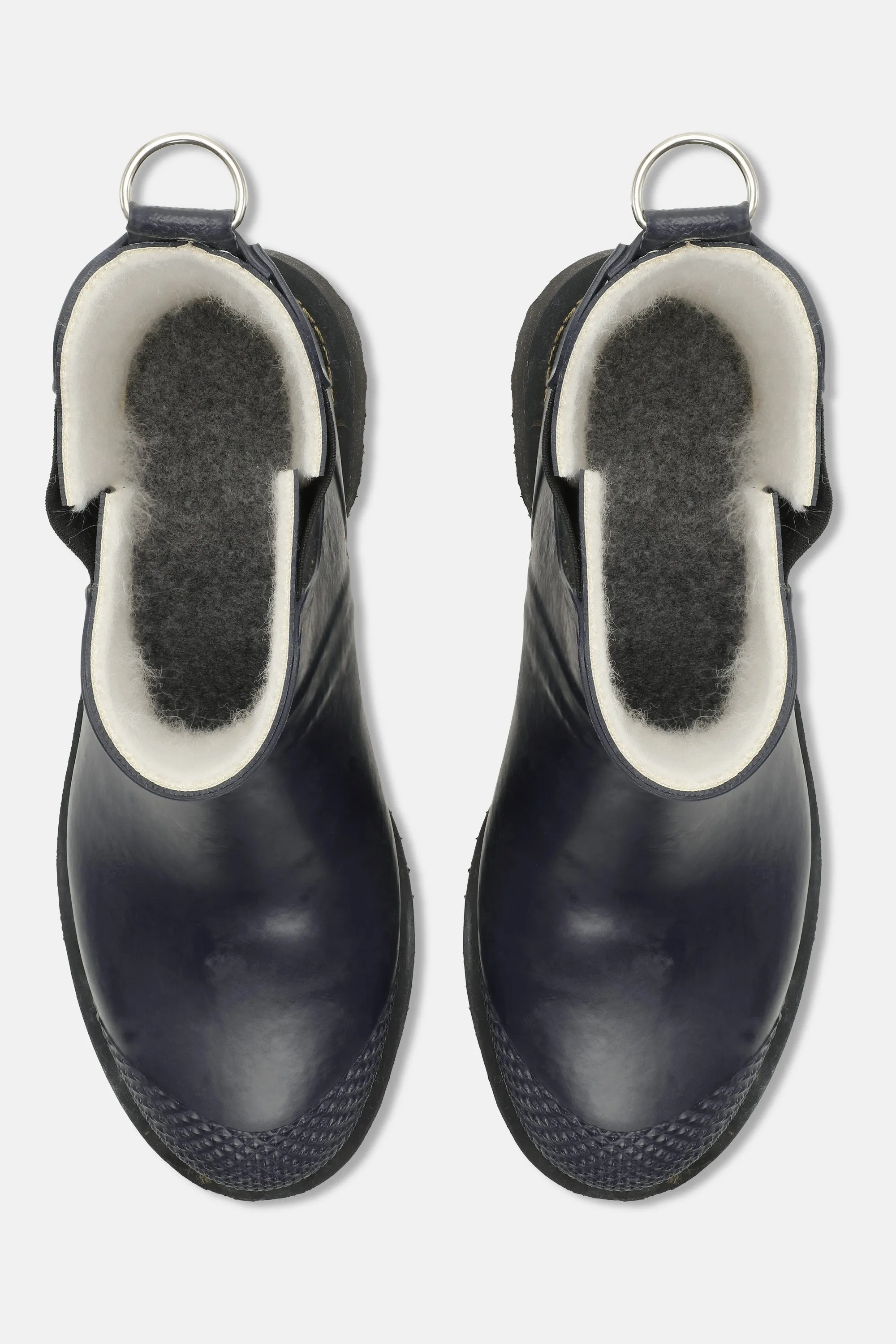 Short Rubber Boots With High Heel - Dark Indigo