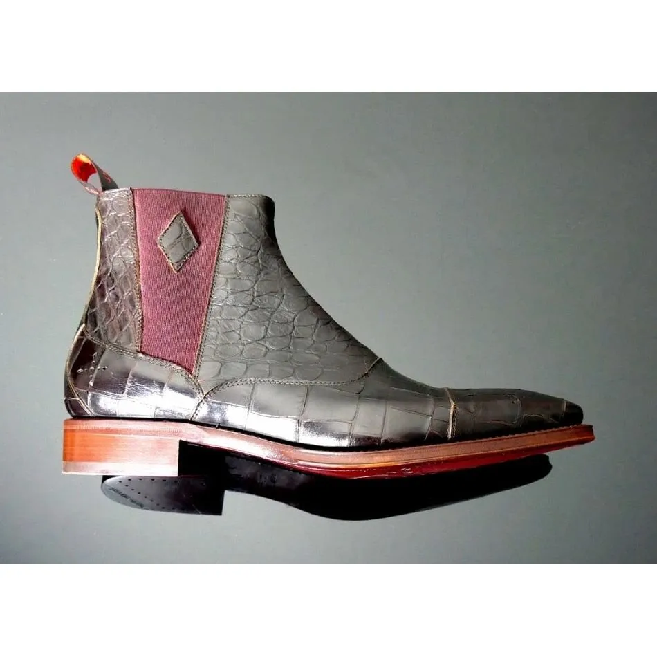 Snakeskin Chic Vintage Chelsea Boots