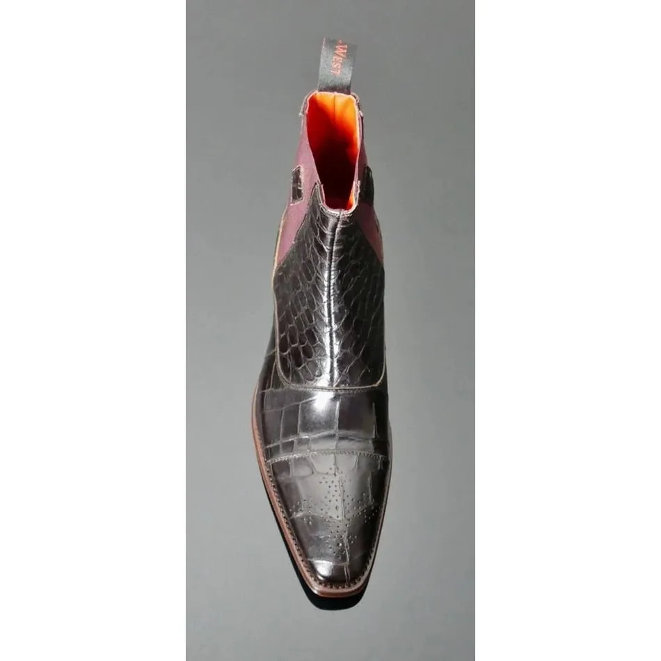 Snakeskin Chic Vintage Chelsea Boots