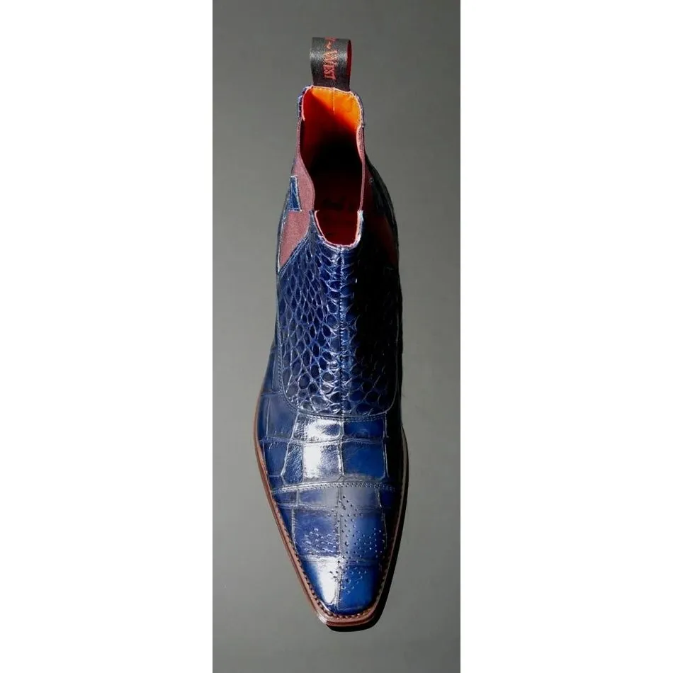 Snakeskin Chic Vintage Chelsea Boots