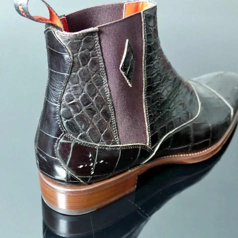 Snakeskin Chic Vintage Chelsea Boots