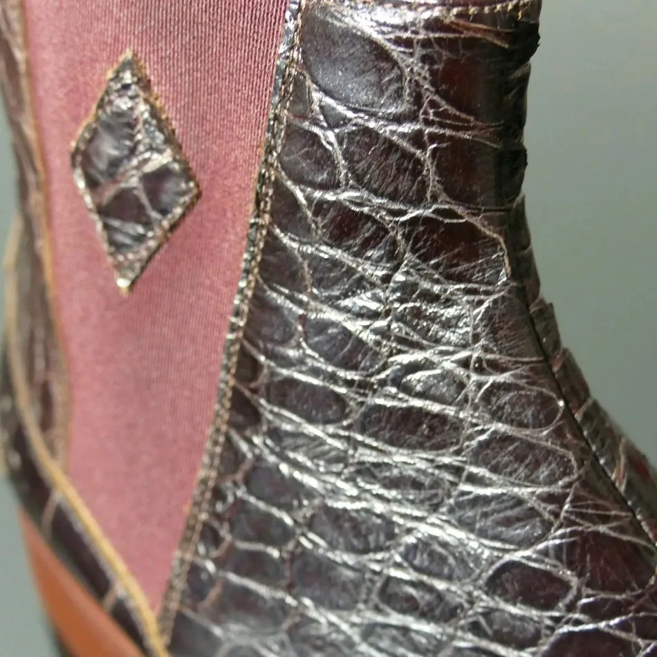 Snakeskin Chic Vintage Chelsea Boots