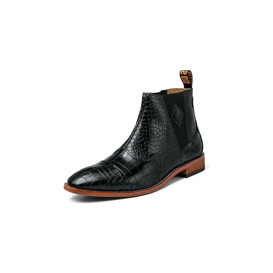 Snakeskin Chic Vintage Chelsea Boots