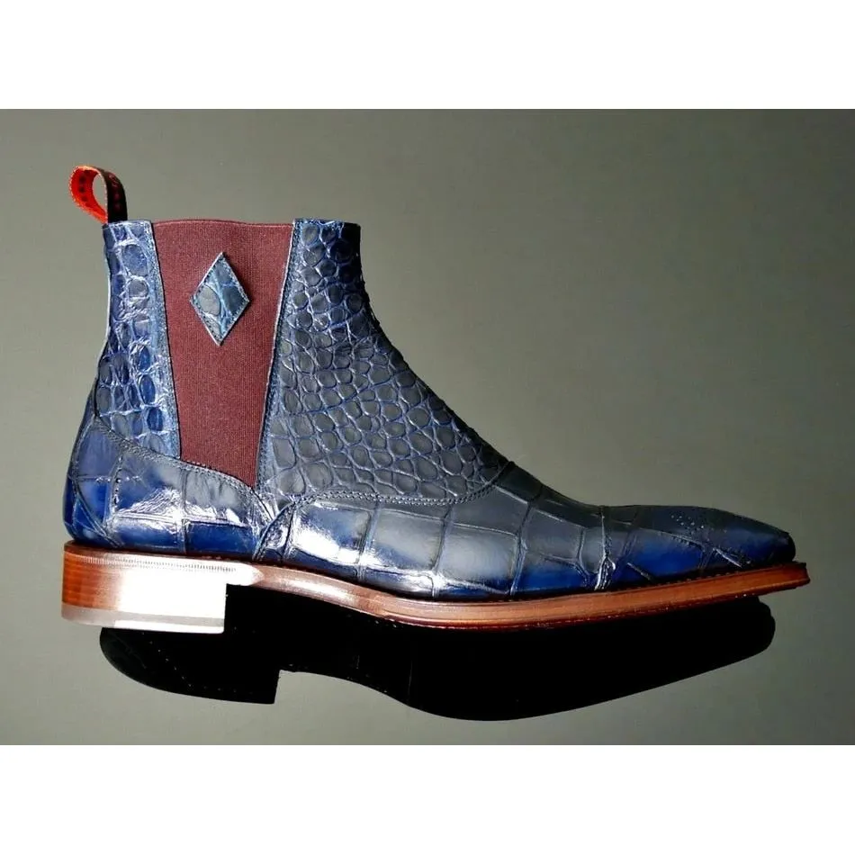 Snakeskin Chic Vintage Chelsea Boots