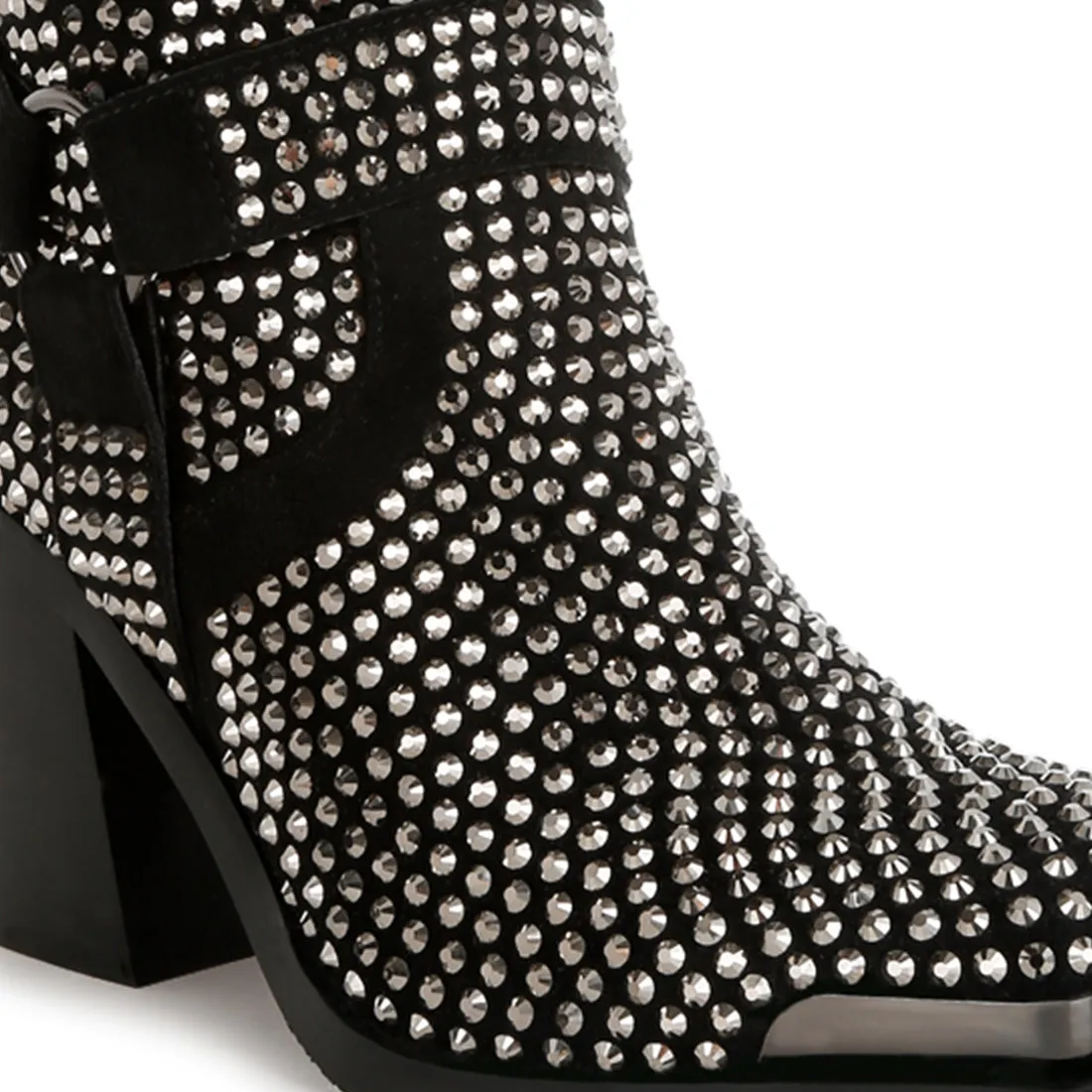 Studded Harness Detail Ankle Boots