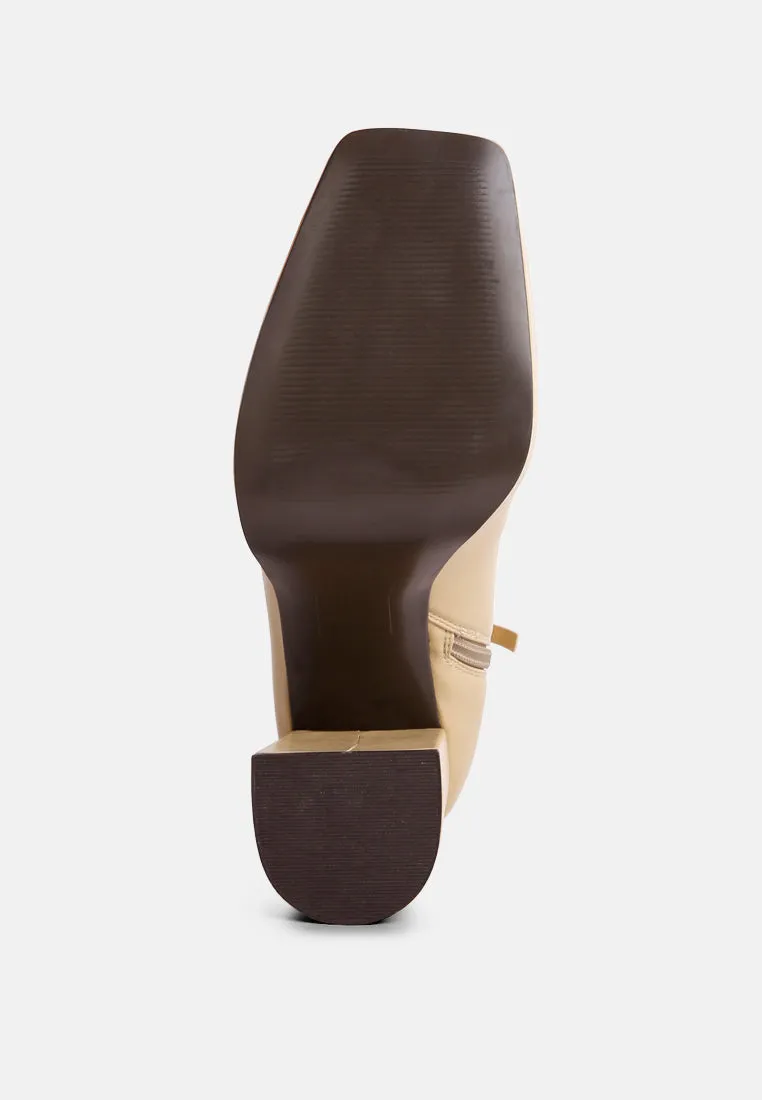 tintin square toe ankle heeled boots
