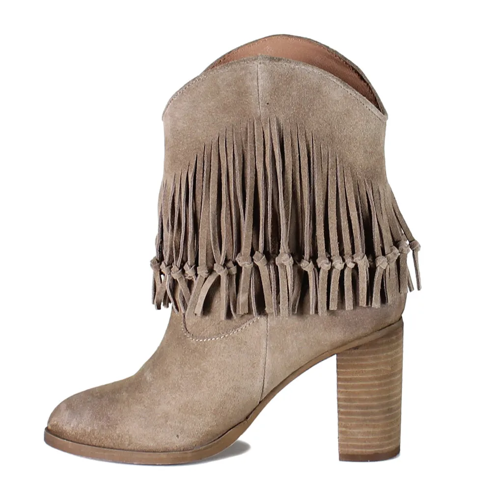 True Sky Western Fringe Round Toe Boots