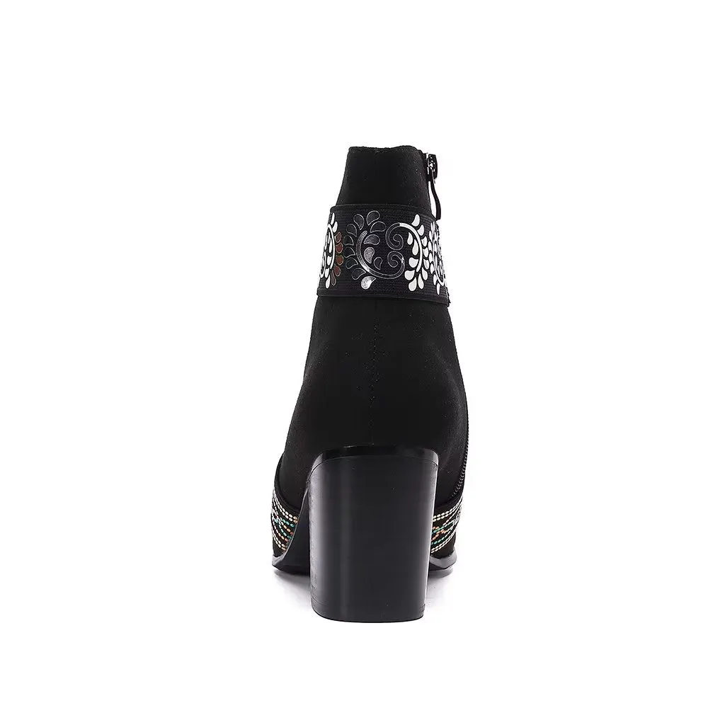 Veltique Chic Zip Booties