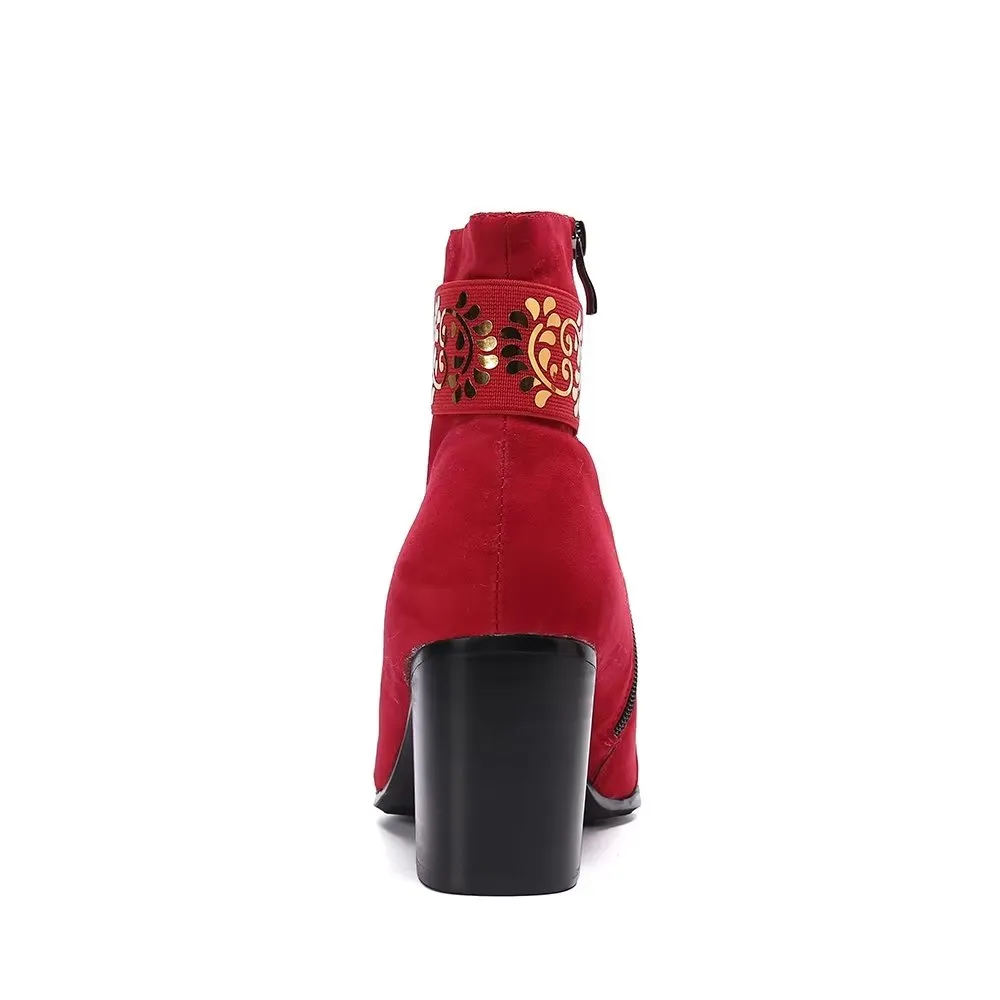 Veltique Chic Zip Booties