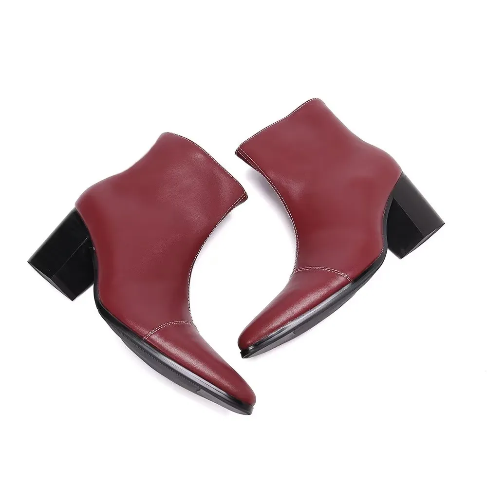 Veltique Chic Zip Booties