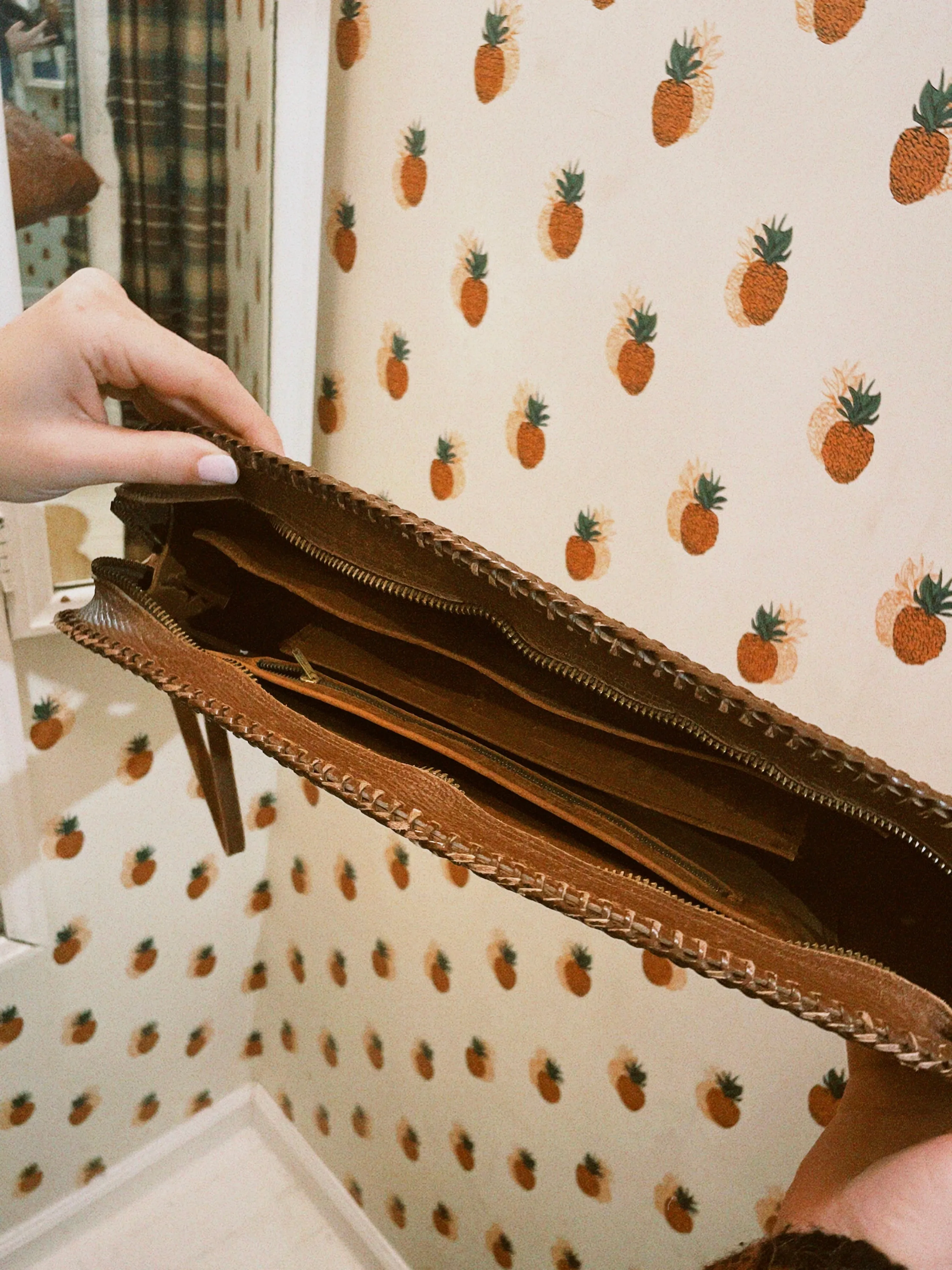 VINTAGE TOOLED LEATHER CLUTCH