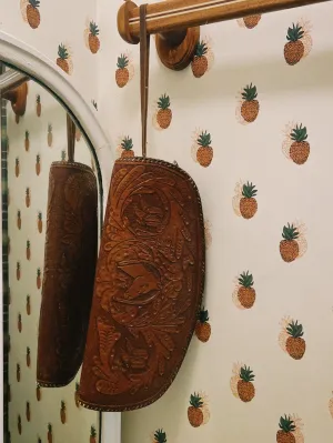 VINTAGE TOOLED LEATHER CLUTCH