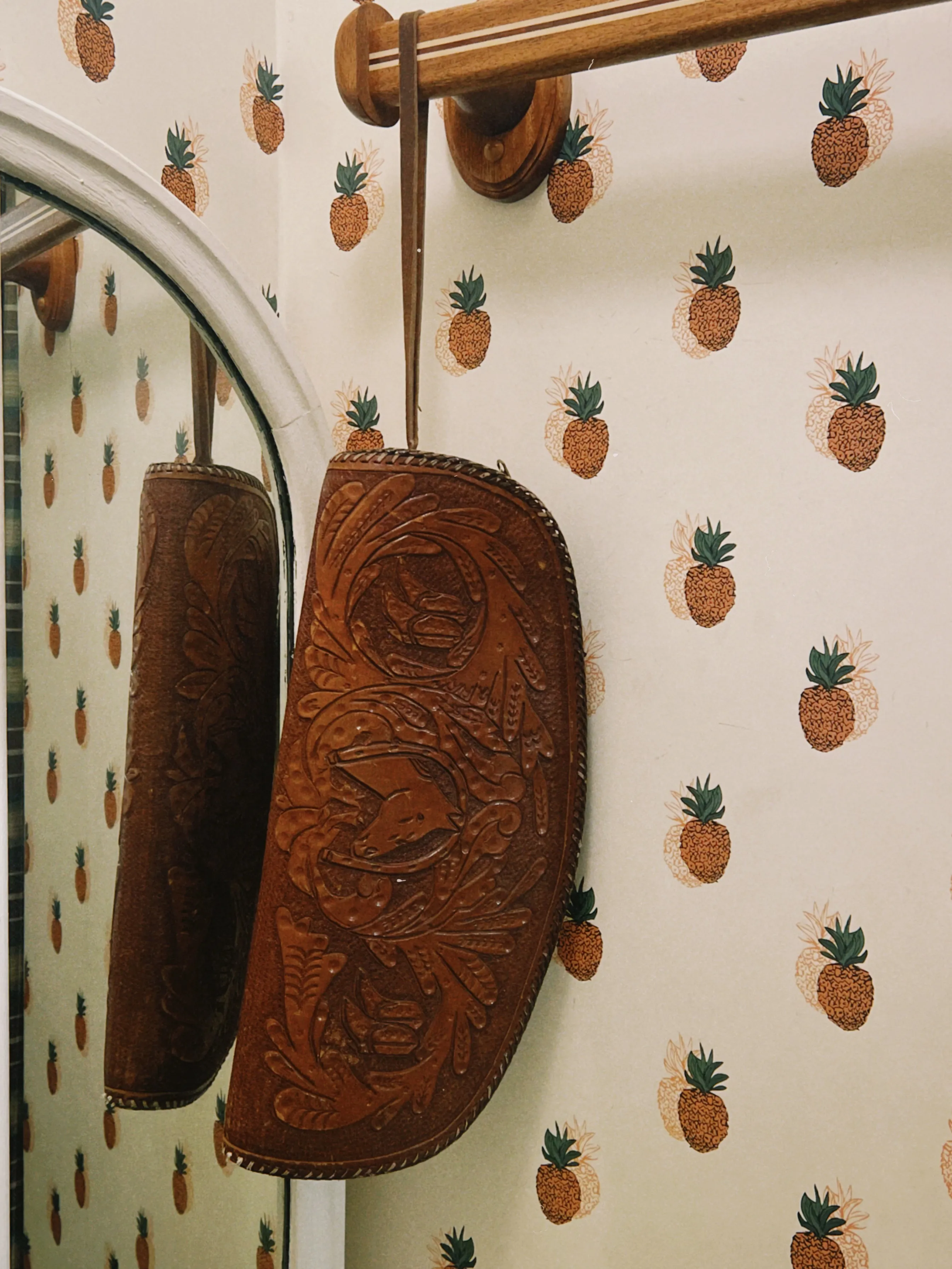 VINTAGE TOOLED LEATHER CLUTCH