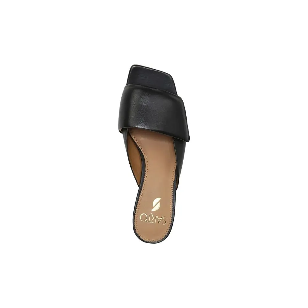 Violet Black Leather Franco Sarto Sandals